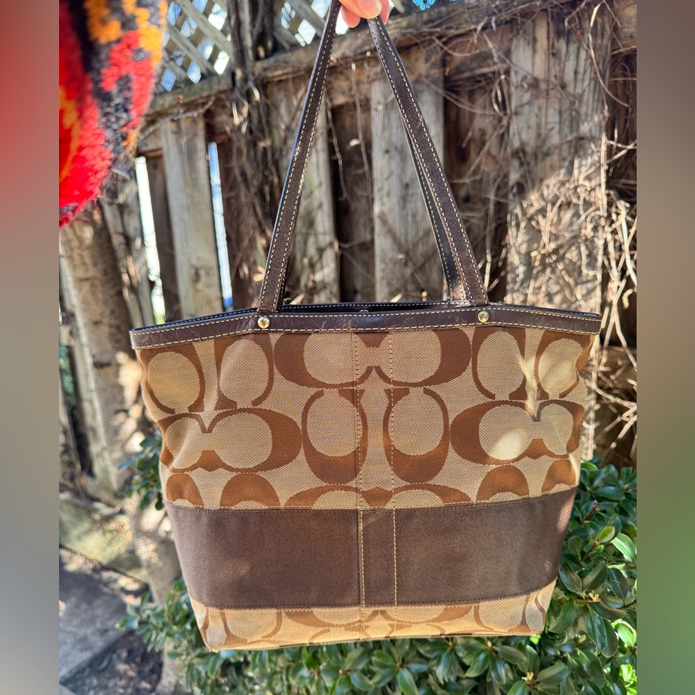 Coach Brown Signature Tote - Picture 3 of 11